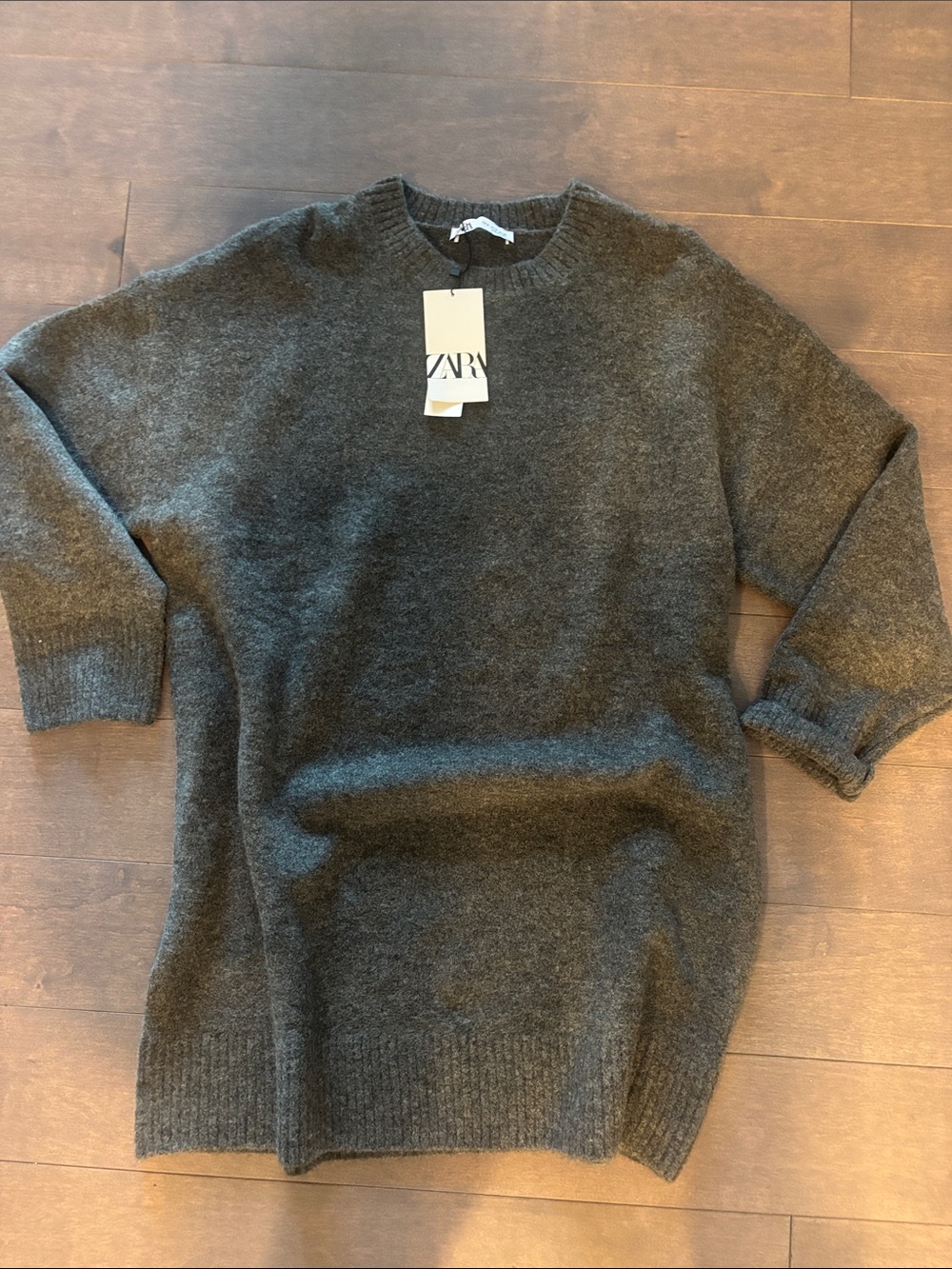 ZARA Women’s Dark Charcoal Crewneck Sweater